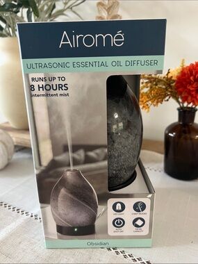 Airomé Obsidian Ultrasonic Essential Oil Diffuser - Gray Marble